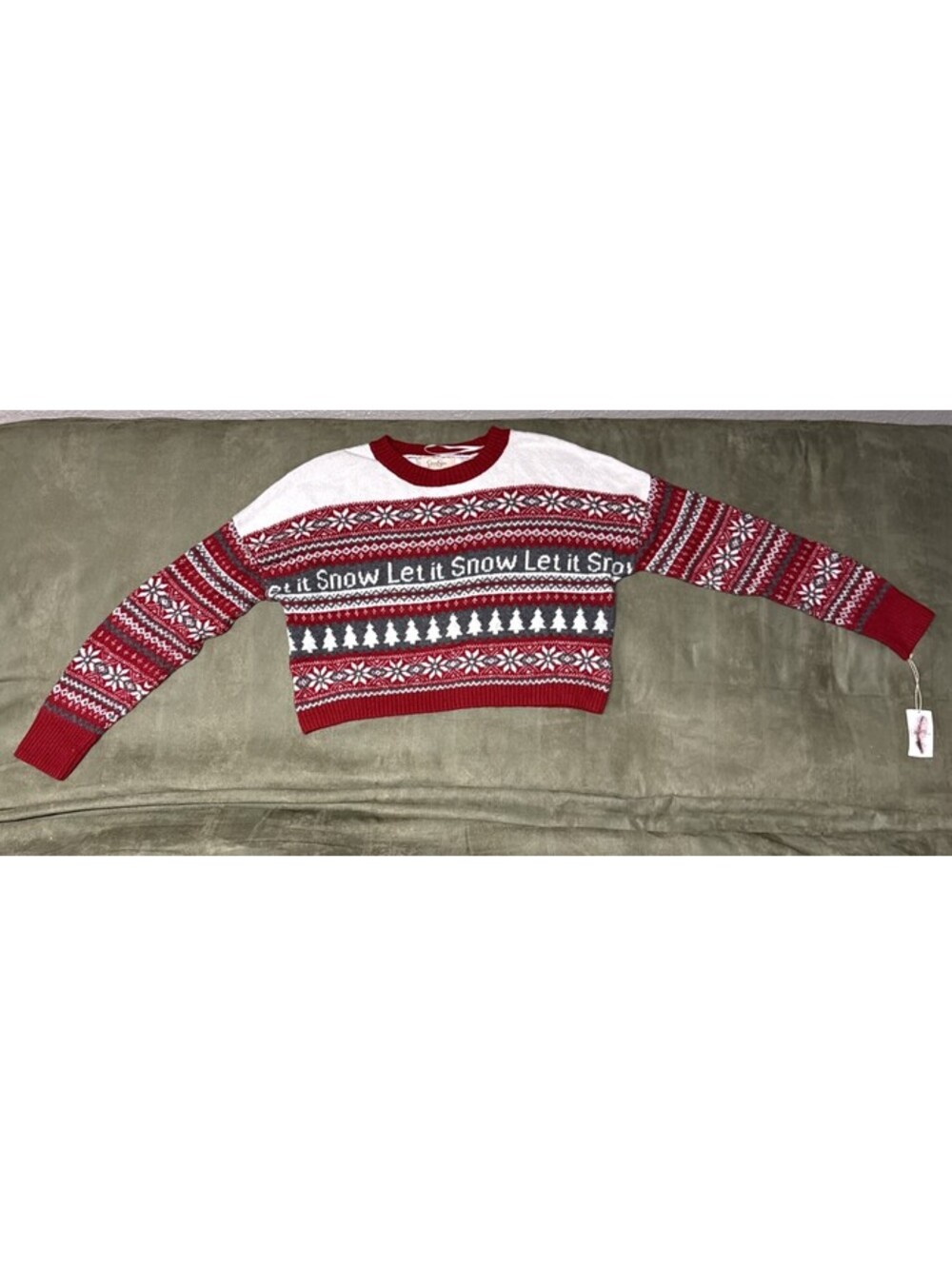 Jessica Simpson Let It Snow Soft Cropped Sweater Women's Small Worn 1 Time